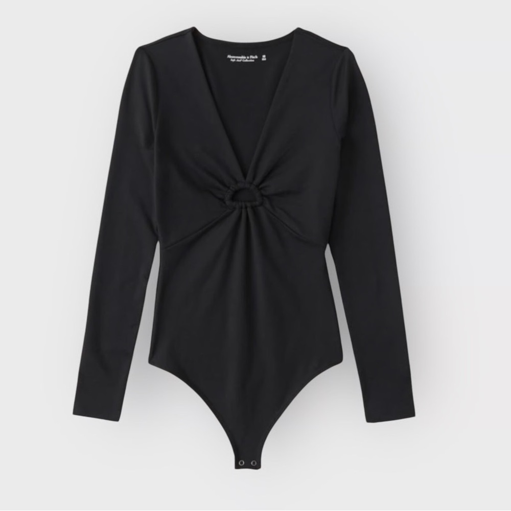 🆕 Abercrombie & Fitch Long-Sleeve Seamless Fabric Keyhole Bodysuit